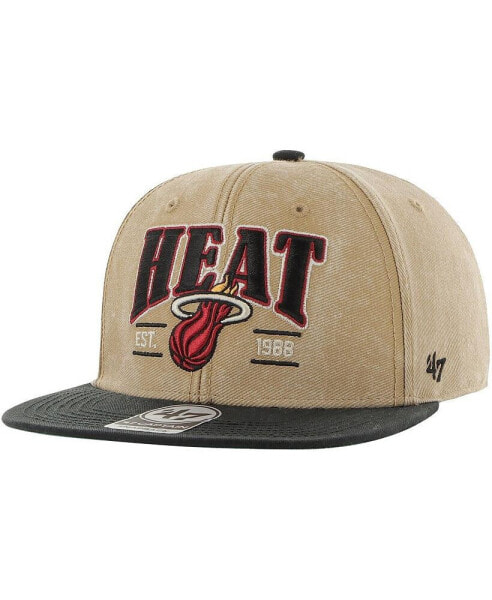 Бейсболка Snapback '47 Brand Miami Heat Chilmark Captain, цвет Коричневый, Черный