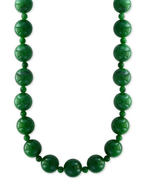 EFFY® Dyed Green Jade (4 & 10mm) Bead 20" Statement Necklace