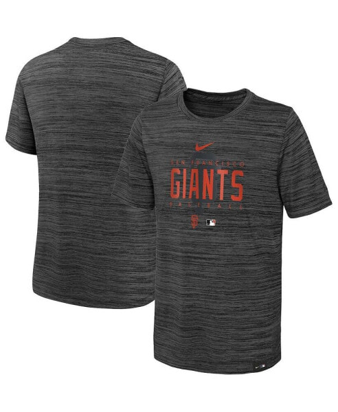 Big Boys and Girls Black San Francisco Giants Authentic Collection Velocity Practice Performance T-shirt