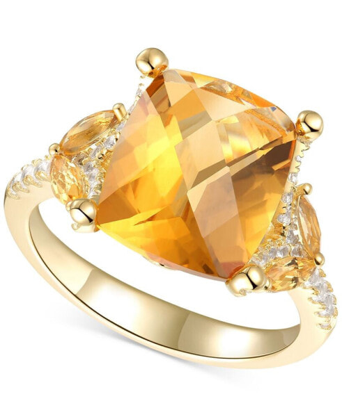 Кольцо Macy's Citrine & White Topaz 14k Gold-Plated Silver