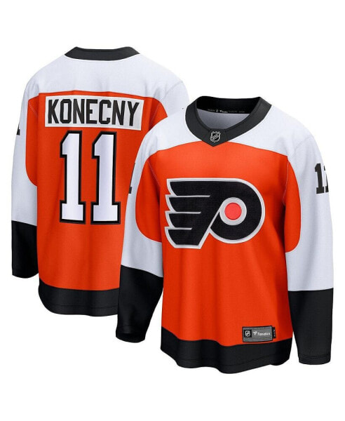 Men's Travis Konecny Burnt Orange Philadelphia Flyers Home Premier Breakaway Player Jersey