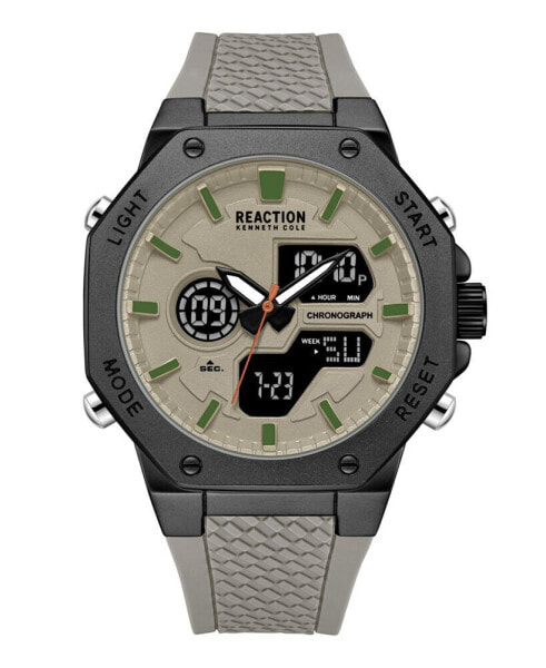 Men's Ana-digi Gray Silicon Strap Watch, 46mm