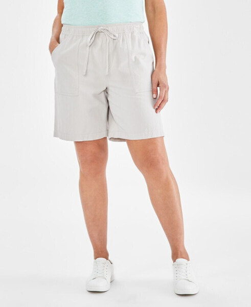 Women's Cotton Drawstring Pull-On Shorts, Regular & Petite, Created for Macy's