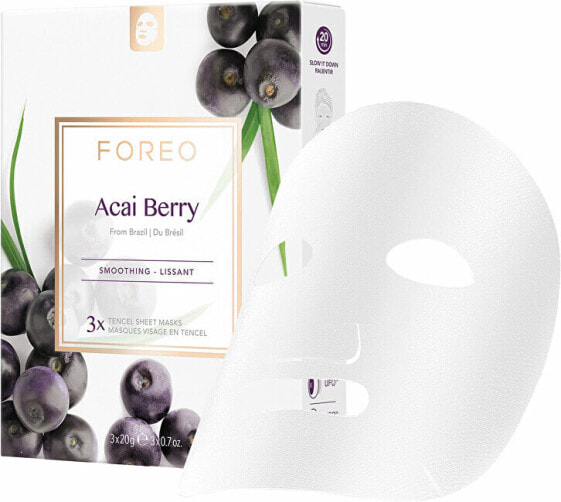Acai Berry Smooth Cloth Mask ( Smooth ing Sheet Mask) 3 x 20 g