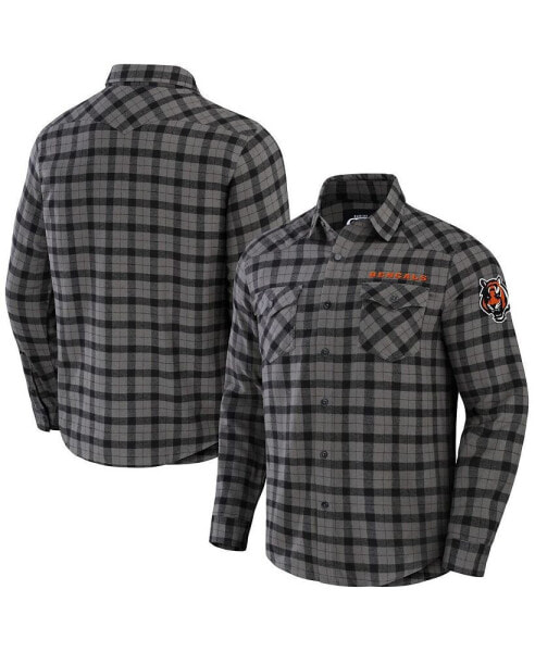 Men's NFL x Darius Rucker Collection by Gray Cincinnati Bengals Flannel Long Sleeve Button-Up Shirt