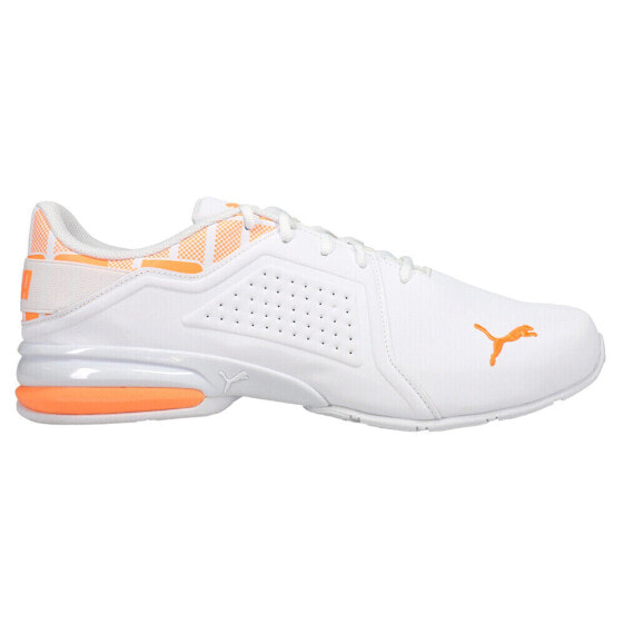 Puma Viz Runner Repeat Perforated Running Mens Orange, White Sneakers Athletic