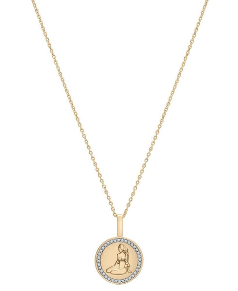 Diamond Pisces Disc 18" Pendant Necklace (1/10 ct. t.w.) in Gold Vermeil, Created for Macy's