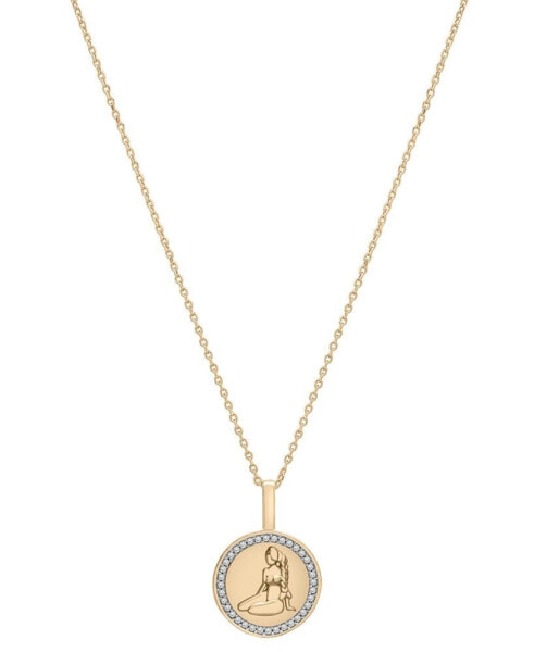 Audrey by Aurate diamond Pisces Disc 18" Pendant Necklace (1/10 ct. t.w.) in Gold Vermeil, Created for Macy's