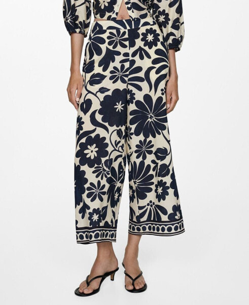 Women's Fluid Floral-Print Pants