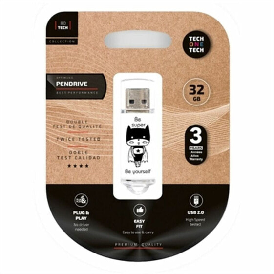 USВ-флешь память Tech One Tech TEC4018-32 Черный/Белый 32 GB
