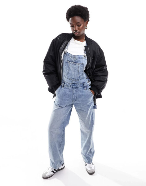 Cotton On utility denim dungarees in retro blue