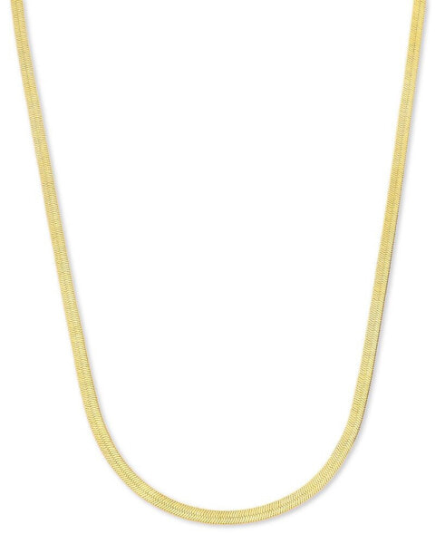 18k Gold-Plated Stainless Steel Herringbone Chain 16" Collar Necklace