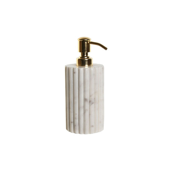 Дозатор мыла для дома Home ESPRIT Белый Золотистый Металлический Мрамор 8 x 8 x 20 см