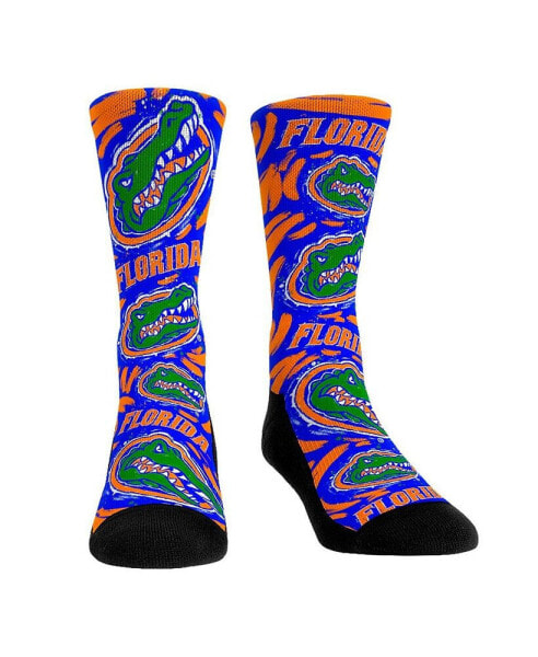 Men's and Women's Socks Florida Gators Allover Logo and Paint Crew Socks