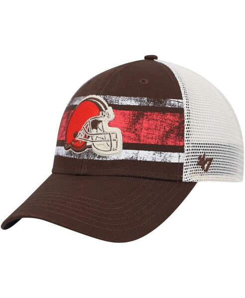 Men's Brown, White Distressed Cleveland Browns Interlude MVP Trucker Snapback Hat