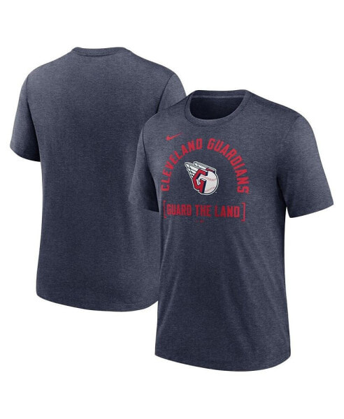 Men's Heather Navy Cleveland Guardians Swing Big Tri-Blend T-shirt