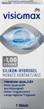 Silikon-Hydrogel Monatskontaktlinse Dioptrie -1,0, 1 St