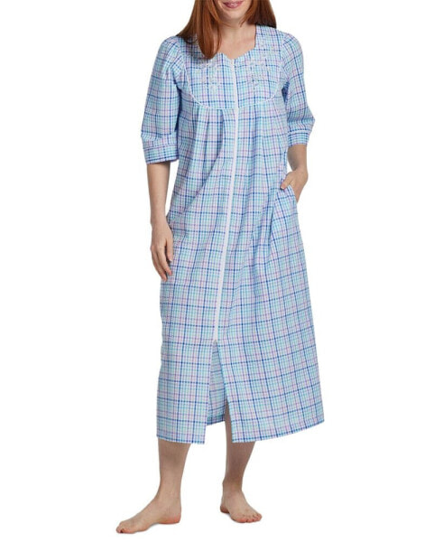 Пижама Miss Elaine в клетку с застежкой на молнию