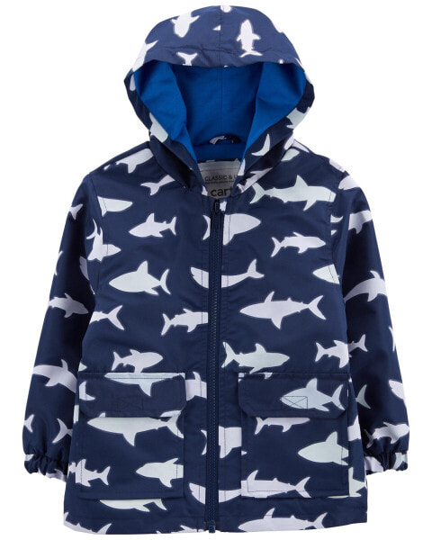 Toddler Shark Color-Changing Rain Jacket 3T