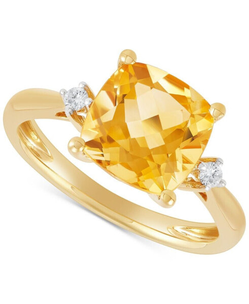 Amethyst (2-3/4 ct. t.w.) & Diamond (1/20 ct. t.w.) Ring in 14k Gold (Also in Swiss Blue Topaz, Citrine, & Garnet)