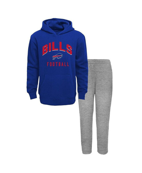 Toddler Boys and Girls Royal, Heather Gray Buffalo Bills Play by Play Pullover Hoodie and Pants Set