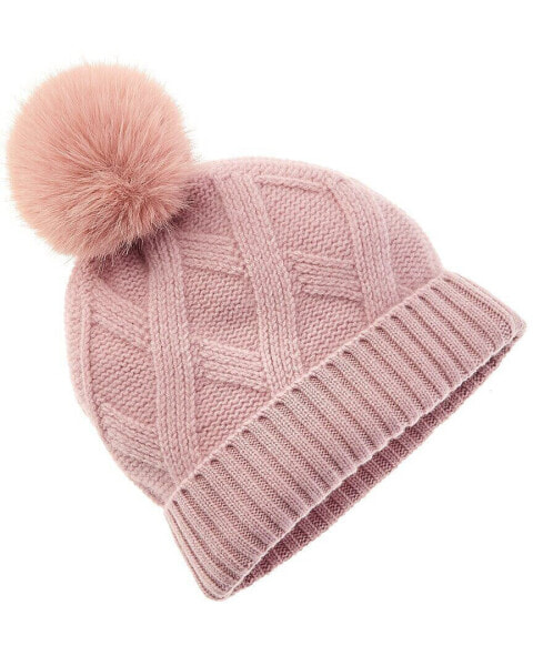 Sofiacashmere Diamond Rib Cashmere Hat Women's Pink