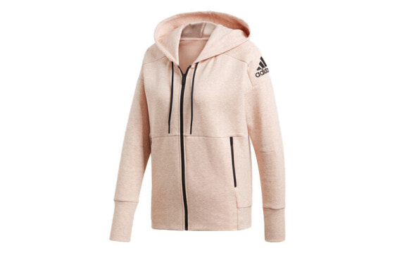 adidas 运动型格夹克外套 女款 朦胧珊瑚粉 / Куртка Adidas Trendy Clothing CZ2935