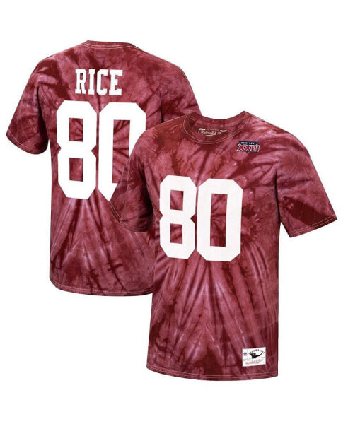 Men's Jerry Rice Scarlet San Francisco 49Ers Tie-Dye Super Bowl Xxiii Retired Player Name and Number T-shirt