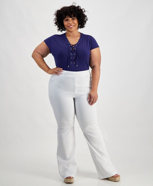 Plus Size High Rise Flared Pants, Created for Macy's