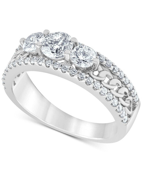 Кольцо Macy's Diamond Three Stone 14k WhiteGold