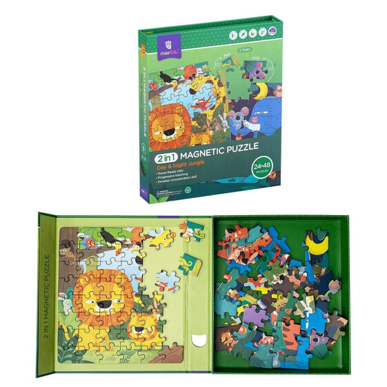 MIEREDU Magnetic Puzzle 2 In 1 Jungle Day And Night