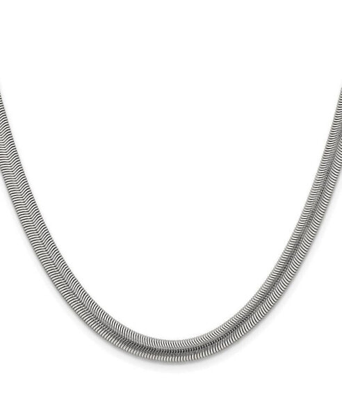 Stainless Steel Polished 6.2mm Flat Snake Chain Necklace