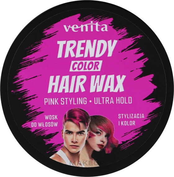 Farbiges Haarwachs - Venita Trendy Color Hair Wax Pink