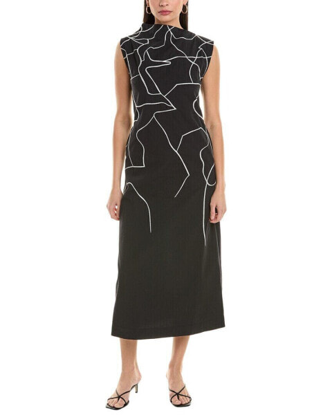 Alpha Studio Seersucker Midi Dress Women's