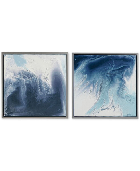 Blue Lagoon 2-Pc. Framed Gel-Coated Canvas Print Set