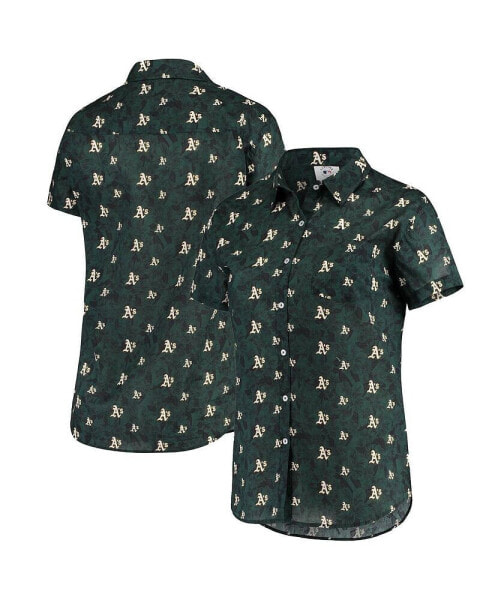 Women's Green Oakland Athletics Floral Button Up Shirt