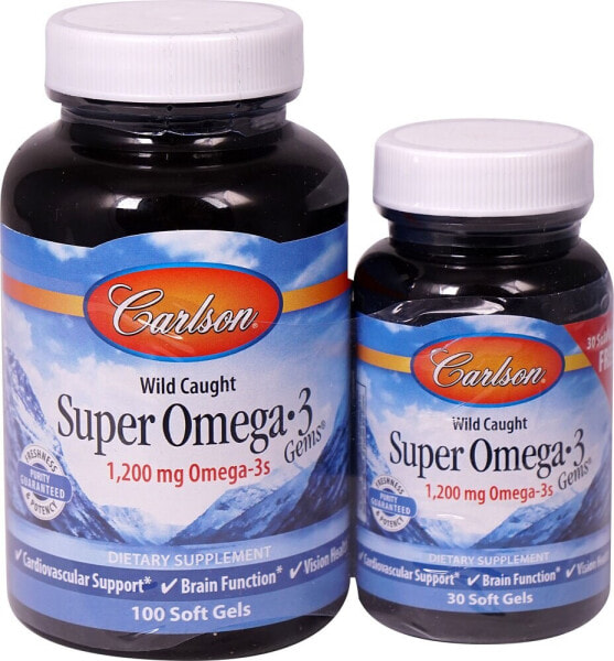 Carlson Super Omega-3 Gems  Омега-3 для поддержки сердца, мозга и зрения 150 гелевых капсул
