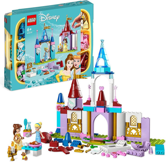 LEGO Disney Princess Creative Castle Box, Toy Castle Play Set with Belle and Cinderella Mini Dolls and Stones Sorting Box, Travel Toy for Girls and Boys from 6 Years 43219