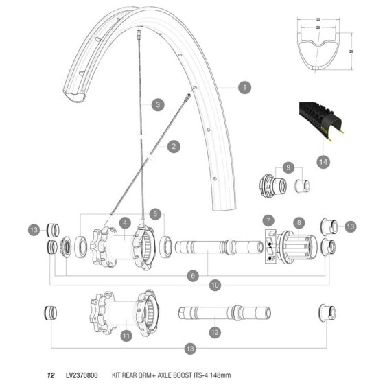 MAVIC Rear QRM+ Axle Kit Axe