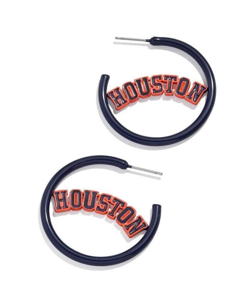 Women's Houston Astros Enamel Hoop Earrings