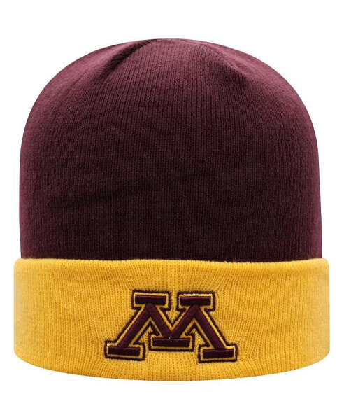 Шапка вязаная Top of the World для мужчин Minnesota Golden Gophers Maroon and Gold Core 2-Tone