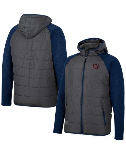 Men's Charcoal, Navy Auburn Tigers Good On You Raglan Full-Zip Jacket