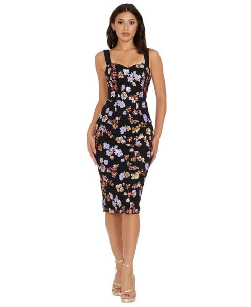 Women's Nicole Floral Sequined Bodycon Dress