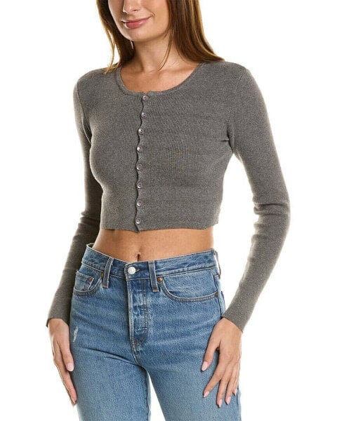 Reveriee Cropped Cardigan Women's Grey L