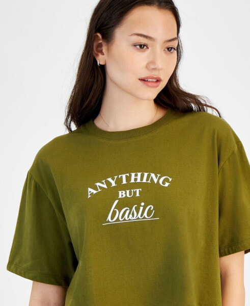 Juniors' Anything But Basic Graphic-Print Tee