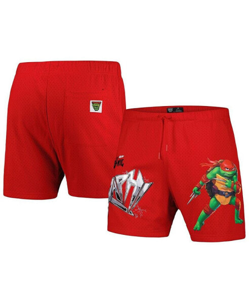 Men's Red Teenage Mutant Ninja Turtles Raph Defender Mesh Shorts