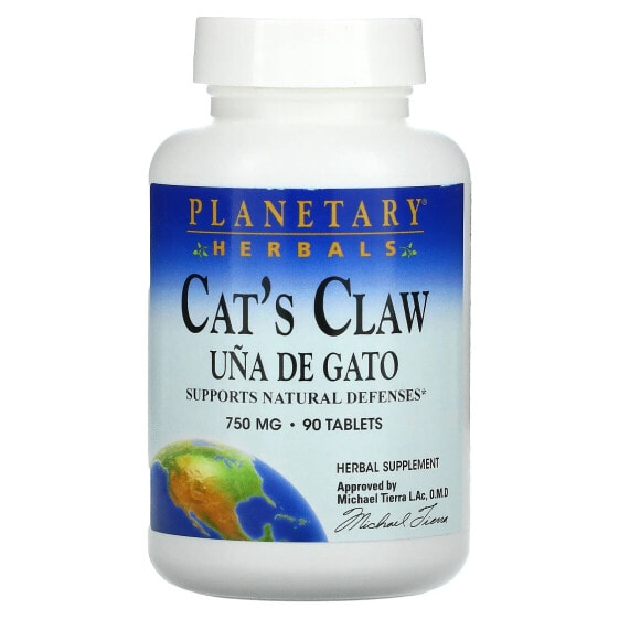Травянистый препарат Planetary Herbals Коготь кошки, 750 мг, 90 таблеток