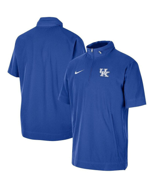 Men's Royal Kentucky Wildcats Coaches Quarter-Zip Short Sleeve Jacket