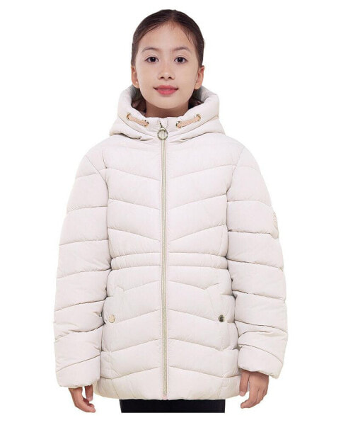 Girls Shower Resistant Puffer Jacket Coat 4-18