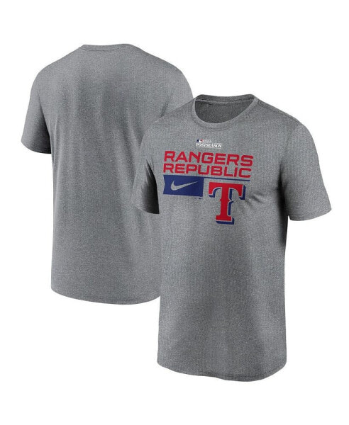 Men's Heather Charcoal Texas Rangers 2023 Postseason Legend Performance T-shirt